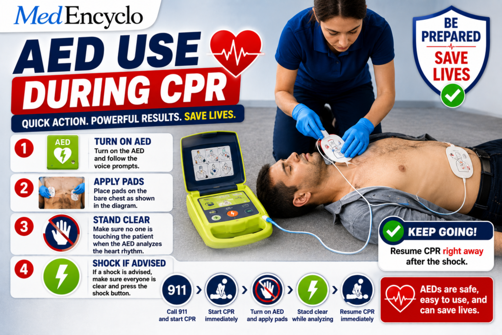 AED use during CPR