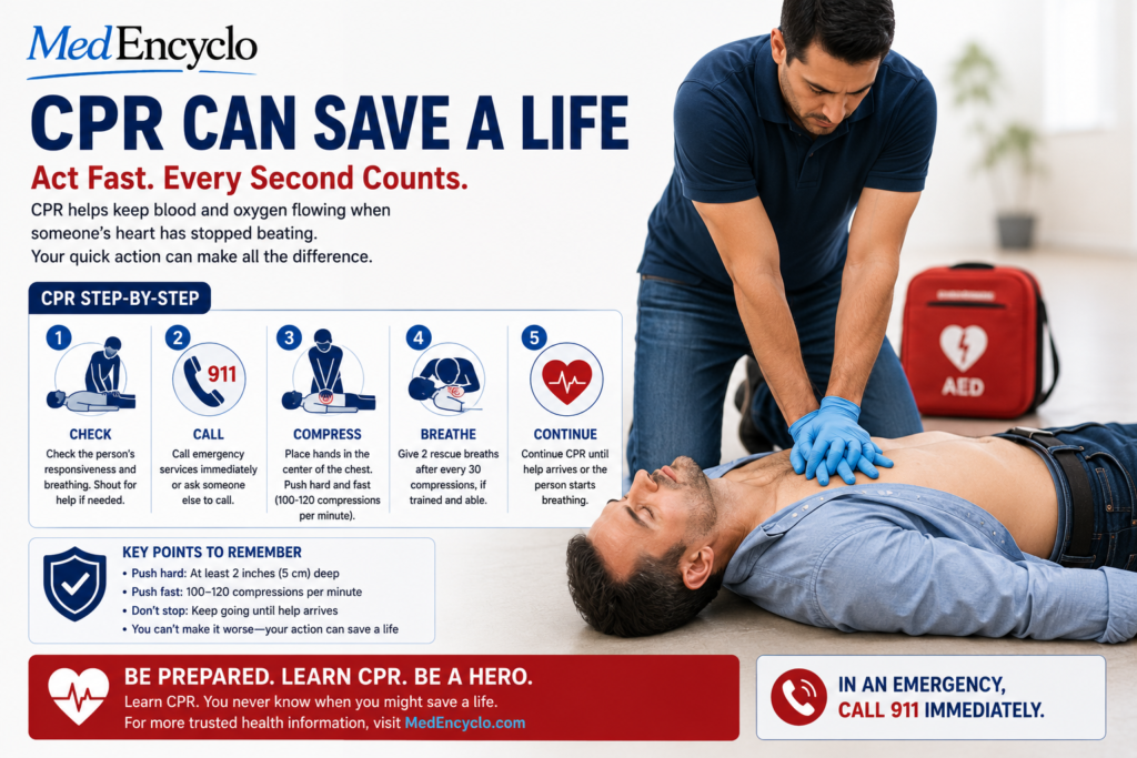 CPR during heart attack emergency