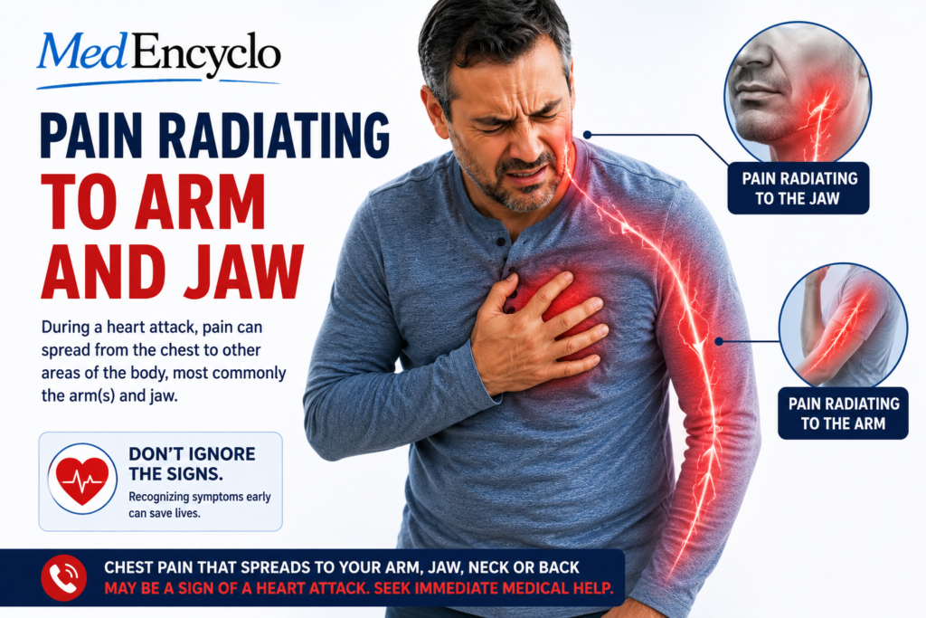 Signs of Heart Attack arm and jaw pain