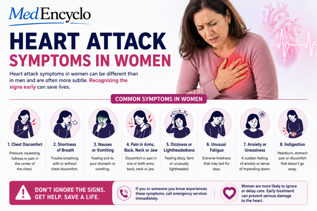 Signs of Heart Attack in women