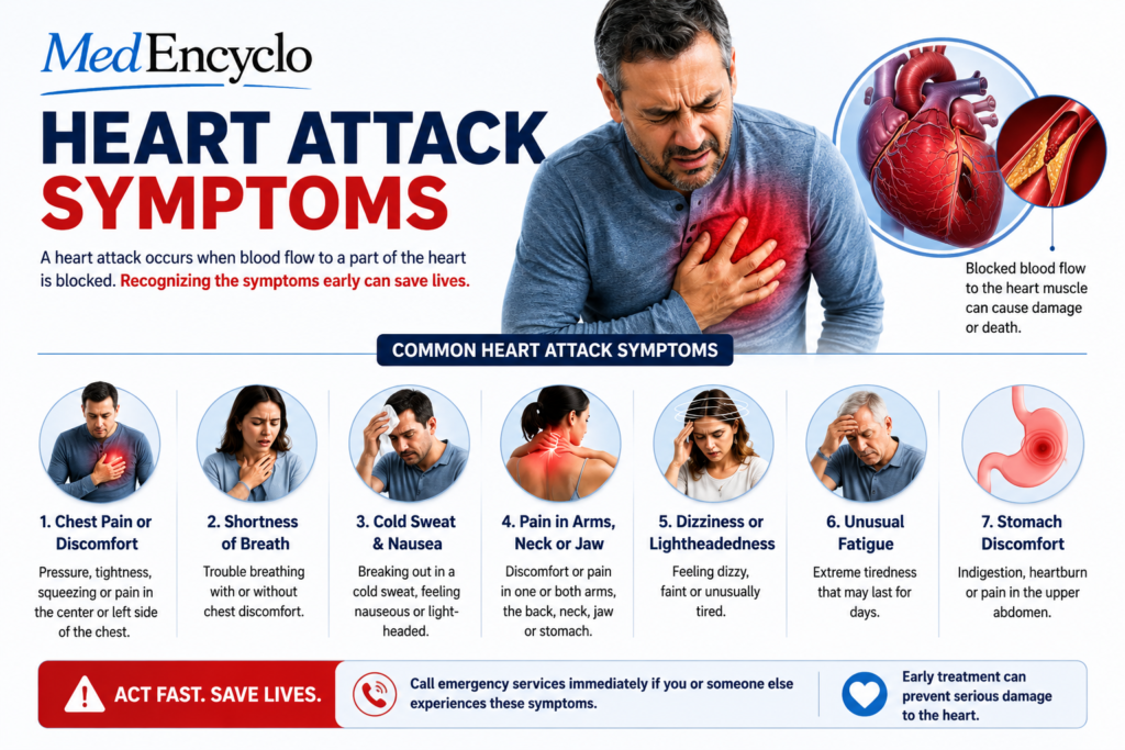 Signs of Heart Attack warning symptoms