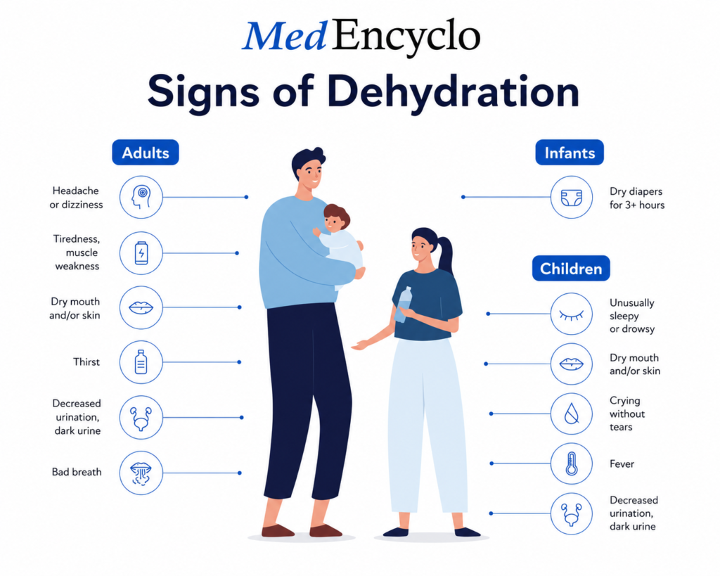 A clinical guide highlighting the subtle indicators of dehydration in pediatric patients