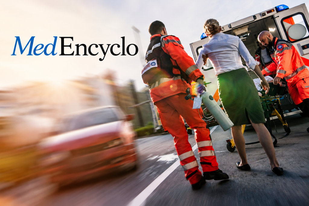 Bystanders providing structured assistance at a road traffic accident scene